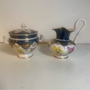 Vanderbilt Service Biltmore Porcelain Footed Cream & Covered Sugar